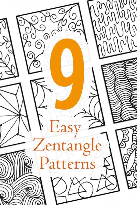 How to draw zentangle ? 9 easy zentangle patterns step by step. Please click the link to watch on youtube... zentangle patterns , zentangle art , zentangle artwork , zentangle flowers , zentangle designs , zentangle art ideas , zentangle art beginners Zentangle Art Beginners, Zentangle Art Ideas, Zentangle Patterns Step By Step, Patterns Zentangle, Easy Patterns To Draw, Draw Zentangle, Easy Zentangle Patterns, Art Beginners, Easy Zentangle