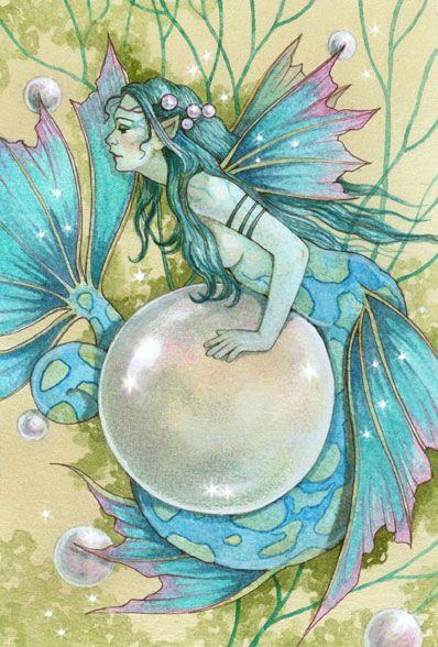 Pearl  Linda Ravenscroft Bubble Fairy, Linda Ravenscroft, Amy Brown Art, Mystic Garden, Mermaid Artwork, Fairy Paintings, Amy Brown, Unicorns And Mermaids, Mermaids And Mermen