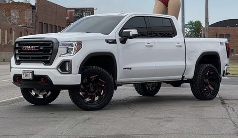 White Gmc Truck, Gmc At4, Gmc 2500 Denali Lifted Trucks, Gmc Elevation, New Chevy Truck, Gmc Denali Truck, White Gmc Sierra 1500 Lifted, Gmc Denali 2500 Hd Lifted, Gmc Sierra Squatted