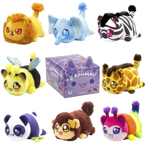 Aphmau, the mega star female gamer and YouTube creator, is known for her love of cats and her collection of adorable MeeMeow plushies! This is the latest release from Aphmau’s MeeMeows Mystery Plush collection – a brand new line up of plush toys, inspired by all things adventurous and wild. There are 8 different Safari themed MeeMeows to collect, including Lion Cat, Elephant Cat, and Panda Cat. Each MeeMeow Mystery Plush comes in a blind box for surprise unboxing fun! These cute cat plushies make the best cuddle companions with super soft materials, a squishy body, and their signature happy faces! An Aphmau MeeMeow Mystery Plush is the purr-fect gift for Aphmau fans, collectable lovers, gamers, and cat lovers alike! Check out the official Aphmau YouTube channel and discover Aphmau and her Cat And Panda, Aphmau Merch, Female Gamer, Cat Plushies, Youtube Creator, Lion Cat, Plush Collection, Mega Star, Safari Theme