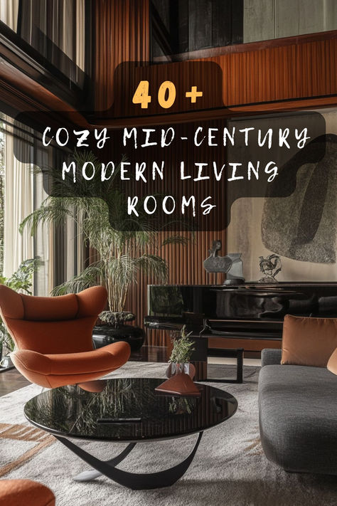 Create a warm ambiance with 40 inviting mid-century modern living room designs. 🌟🏡 These charming styles feature vintage decor, earthy tones, and sleek lines that bring comfort and style. Looking for mid-century inspiration? Click to discover all the inviting designs! #InvitingMidCentury #WarmAmbiance #VintageDecor #EarthyTones #SleekLines Pacific Modern Interior, Black Mid Century Modern Living Room, Funky Mid Century Modern Living Room, Mid Century Modern Living Room Green, Midcentury Living Room Design, Mid Century Home Design, Green Mid Century Modern Living Room, Mid Century Minimalist Living Room, Moody Midcentury Modern