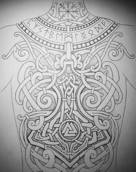 Viking Tattoo Ideas, Runes Tattoo, Traditional Viking Tattoos, Viking Knotwork, Viking Warrior Tattoos, Tato Tradisional, Small Wave Tattoo, Pagan Tattoo, Scandinavian Tattoo