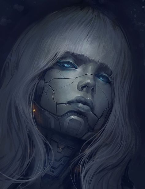 will robots become more human-like or stay visually different? Art Cyberpunk, Cyborgs Art, Cyberpunk Girl, Arte Robot, Arte Cyberpunk, Wallpaper Android, Cyberpunk Character, Art Manga, Cyberpunk Art