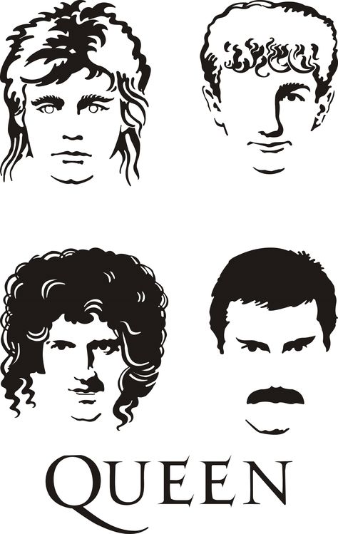 Motley Crue Painting Ideas, Queen Band Black And White, Queen Band Drawing, Diy Posters, 70s Rock Bands, Faces Band, Room Mate, Queen Albums, Queen Drawing