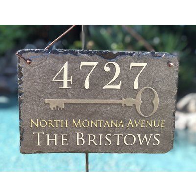 House Number Plaque, Slate Stone, Family Names, Address Plaque, Address Sign, Family Signs, 3d Effect, Front Door Decor, Plaque Sign