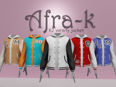 The Sims Resource - KJ varsity jacket Sims 4 Cc Clothes Jackets, Varsity Jacket Sims 4 Cc, Sims 4 Cc Letterman Jacket, Sims 4 Cc Varsity Jacket Female, Jacket Sims 4 Cc, Sims 4 Varsity Jacket, Sims 4 Cc Men Jacket, Sims 4 Women Jacket, Sims 4 Cc Hoodies