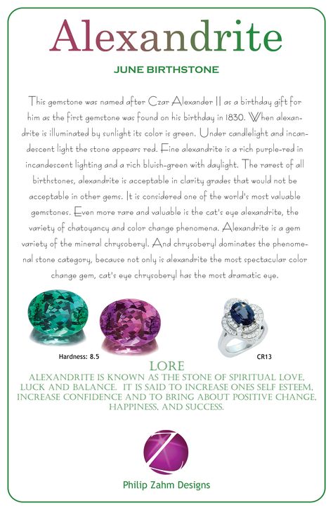 Alexandrite Stone Meaning, Alexandrite Meaning, Best Crystals For Gemini, Luxury Multi-stone Gemstones For May Birthstone, Bead Shopping, Crystal Knowledge, June Birthstone Ring Alexandrite, Therese Alexandrite, Vale Jewelry