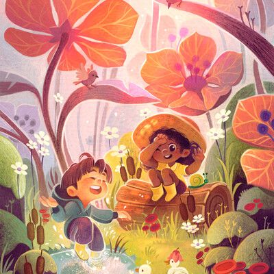 ArtStation - Kate Pellerin Goblin Illustration, Book Mood, Book Illustration Design, Story Books Illustrations, 동화 삽화, The Fae, Illustration Art Kids, Garden Illustration, Art Mignon