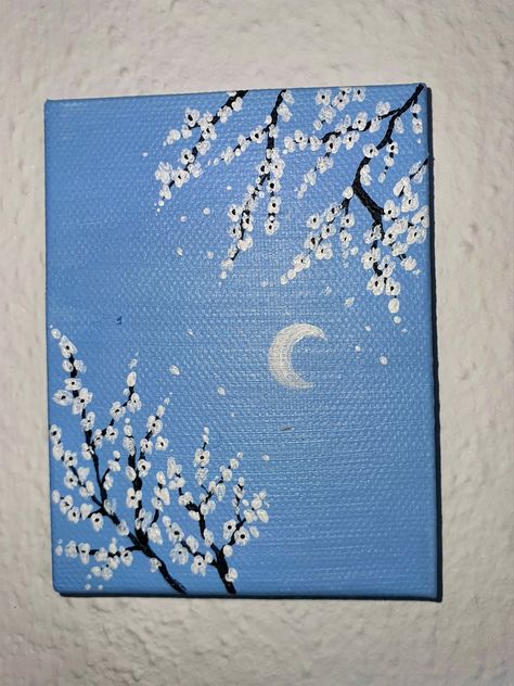 Blue Acrylic Painting Ideas Easy, Easy Little Painting Ideas, Really Easy Paintings, Easy Paintings On Canvas, Mini Tela, Name Design Art, Canvas Art Painting Abstract, Sunset Canvas Painting, Canvas Drawing