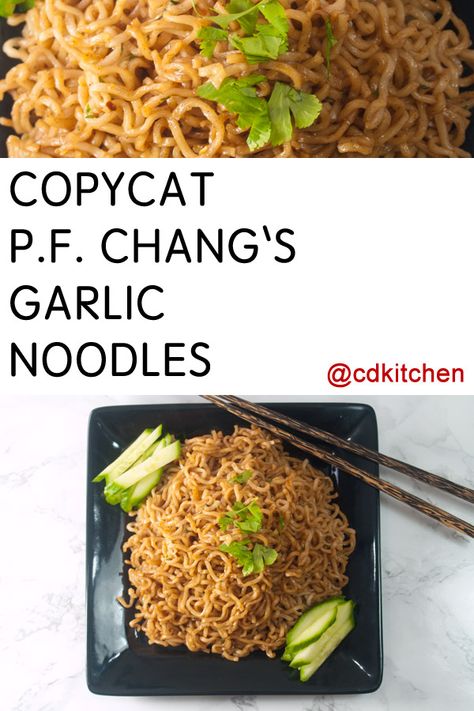 Chinese Restaurant Noodles, Japanese Garlic Noodles, Chinese Garlic Noodles, Recipes With Vermicelli Noodles, Stir Fried Beef, Chinese Night, Garlic Noodles Recipe, Copycat Food, Pf Chang