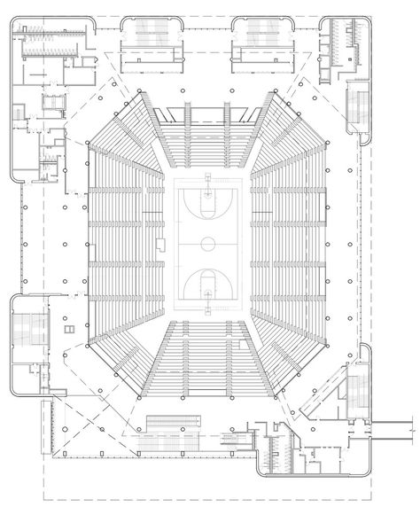 Gallery of Wintrust Arena / Pelli Clarke Pelli Architects - 23 School Building Plans, Gym Architecture, Sports Facility Architecture, Gymnastics Center, Stadium Architecture, Stadium Design, Modern Kitchen Cabinet Design, Sports Event, Abs And Cardio Workout