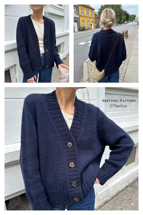 Eva Cardigan Knitting Pattern Dk Cardigan Pattern Free Knitting, Easy Knit Cardigan Pattern Free Simple, Boyfriend Cardigan Knitting Pattern, Cardigan Pattern Free Knitting, Long Cardigan Knitting Pattern, Navy Cardigan, Fall Winter Wardrobe, Dk Weight Yarn, Vest Pattern