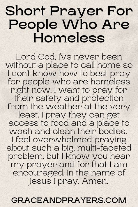 Are you seeking prayers for people who are homeless? Then we hope that these 12 caring prayers will help you pray for those in need! Click to read all prayers for people who are homeless. Prayers For Those In Need, Intercession Prayers, People Praying, Prayer For The Sick, Evening Prayers, Healing Prayers, Warfare Prayers, Affirmation Daily, Praying For Someone