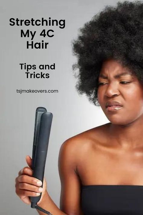 Stretching Hair | 4C Hair Stretching | Stretching Tips | Stretching Tricks Stretching Hair Natural, Stretching Hair, Blow Dry Natural Hair, African Threading, Afro Hair Care, Hair Without Heat, Two Strand Twists, Two Braids, 4c Natural Hair