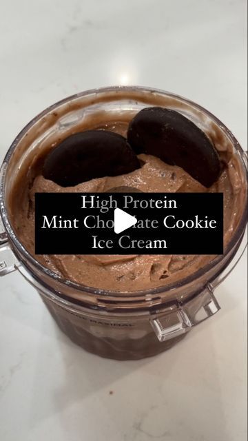 Heather Doney on Instagram: "High Protein Mint Chocolate Cookie using the Ninja Creami Breeze! If you don't have one, put it on your Christmas Wish List!   •1 1/2 Cup Chocolate Failife Milk •1 scoop or 1 sample pack Clean Simple Eats Mint Chocolate Cookie Protein Powder  •1 Tbl Sugar Free Chocolate Fudge Jello Pudding Mix all with a whisk and freeze for 24 hours  After 24 hours, add the lid with the blade attached, put it in the Ninja Creami and press Ice Cream.  It will come out looking like powder. Add a little more milk and put back into the Ninja Creami and press Respin.  Break up a couple of the Thin Mint Girl Scout Cookies or any mint chocolate cookies and put back into the Ninja Creami and press Mix-in   You can add a couple more whole cookies and whipped cream on top!  Makes about Mint Chocolate Cookies, Clean Simple Eats, Creami Recipes, Christmas Wish List, Ninja Creami, Christmas Wish, Sugar Free Chocolate, Girl Scout Cookies, Chocolate Protein