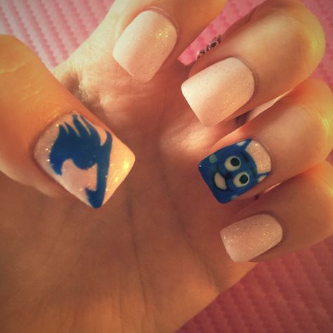 Love my fairy tail nails that my nail technician did today :D Fairy Tail Nail Art, Fairy Tail Nails, List Of Anime, Anime Nail, Mens Nails, Paper Cutouts, Anime Nails, Awesome Nails, Anime Inspired Outfits