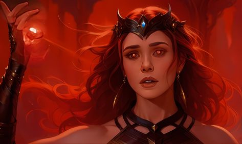 Vanda Maximoff, Vampire Woman Art, Scarlet Witch Fanart, Fantasy Filter, Vampire Woman, Mommy Wanda, Witch Gif, W.i.t.c.h Fanart, My Hero Academia Costume