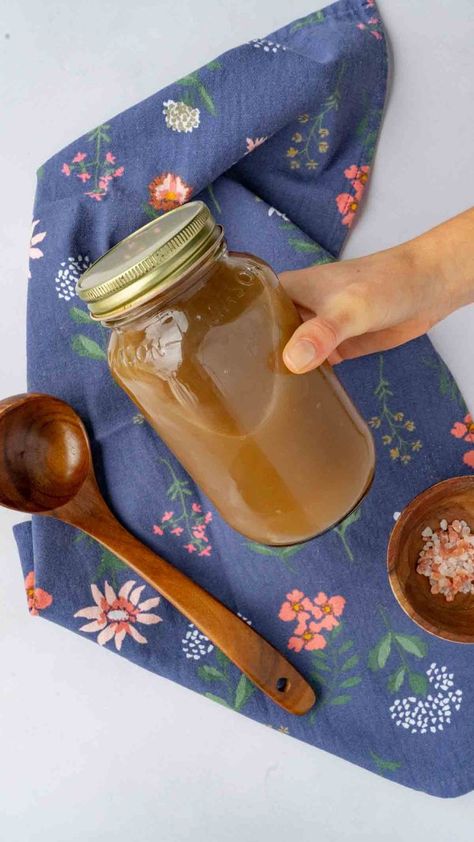 Turkey Bone Broth is a nourishing and flavorful base that's perfect for enhancing your favorite soup and recipe ideas. Made with leftover turkey bones, this homemade broth is packed with nutrients and savory goodness. How To Make Bone Broth From Turkey Bones, Turkey Broth With Bones, Bone Broth Aesthetic, Turkey Bone Broth Recipe, Bone Broth Soup Recipes, Turkey Bone Broth, Homemade Broth, Bone Broth Soup, Broth Soup