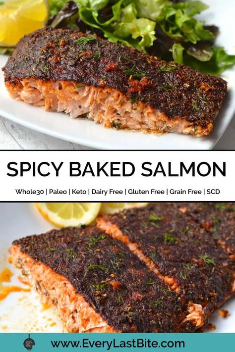 Spicy Salmon Recipes, Baked Salmon And Asparagus, Salmon Recipes Oven, Specific Carbohydrate Diet Recipes, Oven Salmon, Fish Meals, Oven Roasted Salmon, Fish Dinners, Salmon Spices