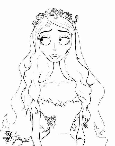 Coraline Outline, Nightmare Before Christmas Coloring Page, Corpse Bride Coloring Pages, Coraline Coloring Pages, Corpse Bride Art, Nightmare Before Christmas Drawings, Christmas Hand Painted, Nightmare Before Christmas Tattoo, Coloring Pages Inspirational