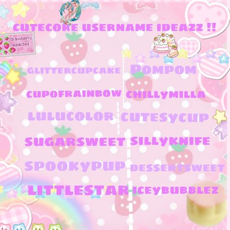 🦄🍔🍮🌈🫧 Kawaiicore Usernames, Username Ideas, Ios, Anime, Quick Saves, Kawaii