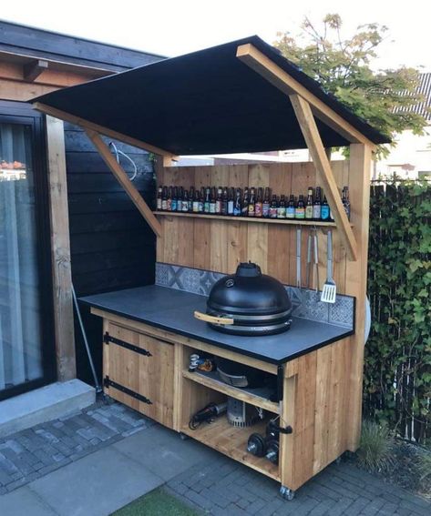 Bbq Stand, Outdoor Barbeque, Kitchen Design Layout, Outdoor Kitchen Decor, Build Outdoor Kitchen, Outdoor Bbq Kitchen, Farmhouse Outdoor, Backyard Kitchen, Outdoor Kitchen Design Layout