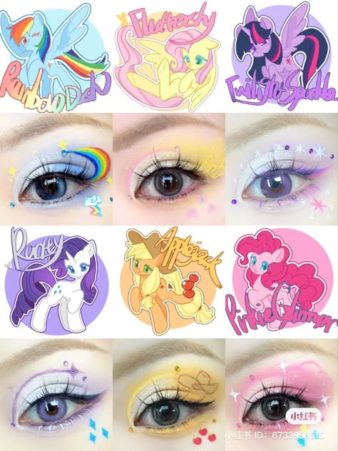 Pony Makeup, Makeup Drawing, Cute Eye Makeup, My Little Pony Equestria, Graphic Makeup, Eye Makeup Designs, Cute Makeup Looks, Creative Eye Makeup, Crazy Makeup