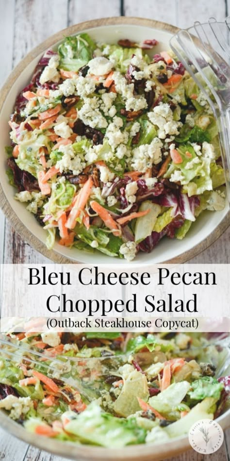 Bleu Cheese Chopped Salad, Blue Cheese Side Salad, Outback Salad Dressing Recipes, Chopped Blue Cheese Salad, Bleu Cheese Vinaigrette, Veggie Chopped Salad, Outback Blue Cheese Vinaigrette, Blue Cheese Vinaigrette Dressing Outback, Best Chopped Salads