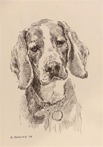 Fantasy Animal Sketches, Animal Biro Drawing, Pen Drawing Of Animals, Dog Ink Drawing, Dog Drawing Detailed, Dog Drawing Black And White, Harry Potter Art Drawings, Animal Drawings Sketches, Black And White Art Drawing