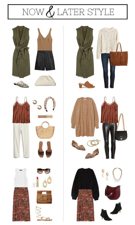 3 wardrobe staples to take you from summer to fall Transitional Fashion Summer To Fall, Layering Outfits For Travel, Fall Outfits Midsize, Summer To Fall Outfits, Light Outfits, Granola Outfits, Penny Pincher Fashion, Engagement Photo Outfits Fall, Sleeveless Trench