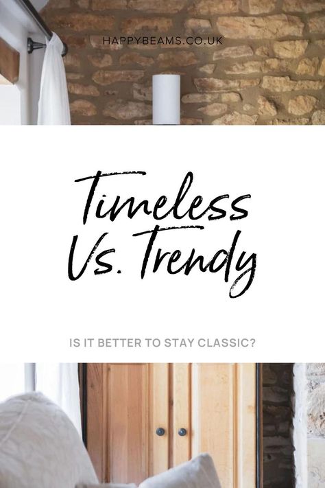 Timeless vs Trendy. What's your interior design style? #timelessinteriordesign #classicinteriordesign #timelessinteriordesignstyle #houserenovation #houserenovationideas Timeless Vs Trendy Home, Timeless Home Interiors, Timeless Design Interior, Timeless Interior Design Style, Modern Wall Tiles, Clean Interior Design, Decoration Things, Interior Design Tips And Tricks, Timeless House