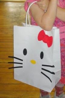 I Made Time: Hello Kitty Birthday Party Diy Gifts Hello Kitty, Hello Kitty Handmade Gifts, Hello Kitty Gift Ideas Diy, Hello Kitty Presents, Hello Kitty Diy Crafts, Hello Kitty Gift Ideas, Birthday Party Gift Bag Ideas, Hello Kitty Gift Bags, Hello Kitty Diy