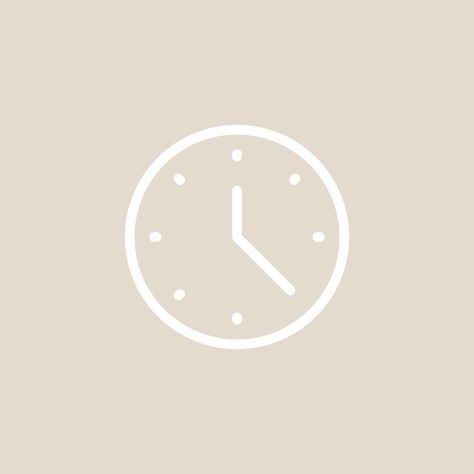 Cream Clock Icon, Cream Clock App Icon, App Icon Aesthetic Clock, Creme Icons, Phone Reset, Beige Homescreen, Clock App Icon, Fall Icons, Beige Icons