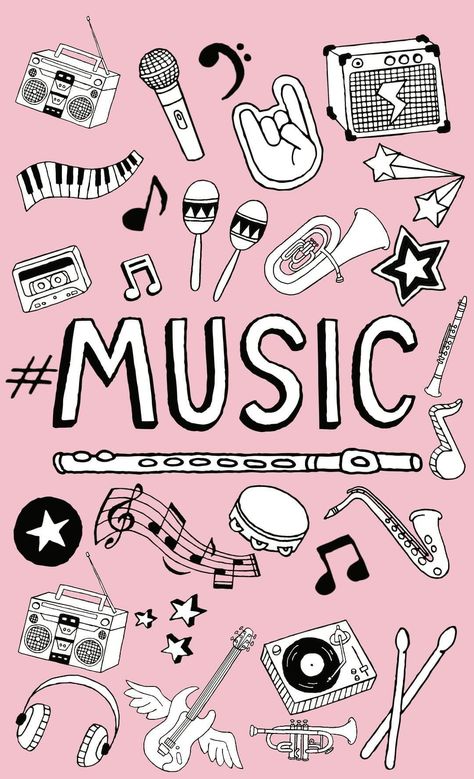 Free Printables Organization, Music Drawings, Music Illustration, Diy Wardrobe, Cute Simple Wallpapers, Simple Wallpapers, Free Music, Music Notes, Phone Wallpaper