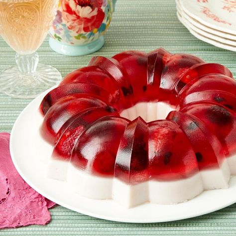 Layered Jello Recipe, Jello Mold Recipes, Holiday Potluck, Layered Jello, Fruity Treats, Jello Mold, Unflavored Gelatin, Jello Recipes, Jello Molds