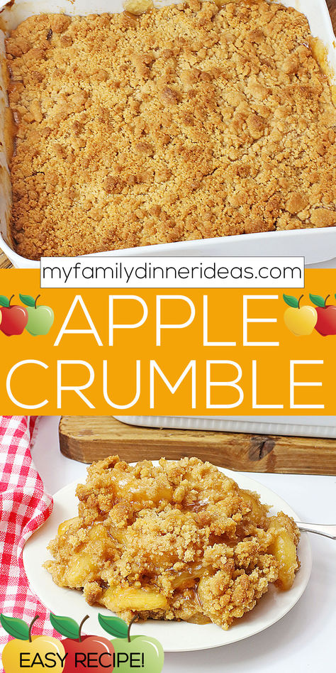 Easy recipe for Apple Crumble. My family's absolute favorite recipe for apple crumble, somuch easier to make than apple pie and the topping recipe os to die for! Easily made with canned pie filling. #applecrumble #applerecipe #snack #fallaesthetic #apple #food #yummy #brownsugar #dessert #appledessert #applecrisp Recipe For Apple Crumble, Baked Apple Crumble, The Best Apple Crumble, Best Apple Crumble Recipe, Apple Crumble Recipe Easy, Easy Apple Crumble, Baked Cinnamon Apples, Muesli Recipe, Apple Crumble Recipe