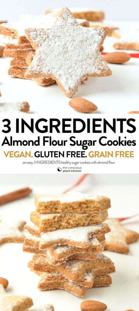 ALMOND FLOUR SUGAR COOKIES, 3 ingredients, easy, healthy, vegan #sugarcookies #easy #almondfloursugarcookies #almondflour #healthy #vegan #veganglutenfree #glutenfree #grainfree #vegancookies #crispy #christmas #videos #best #cutout #veganbaking #easyvegan #veganrecipesALMOND FLOUR SUGAR COOKIES, 3 ingredients, easy, healthy, vegan #sugarcookies #easy #almondfloursugarcookies #almondflour #healthy #vegan #veganglutenfree #glutenfree #grainfree #vegancookies #crispy #christmas #videos #best #cuto Almond Flour Sugar Cookies, Molten Cakes, Lunch Protein, Healthy Sugar Cookies, Keto Dairy, Gf Sweets, Vegan Sugar Cookies, Vegan Christmas Cookies, Gluten Free Sugar Cookies