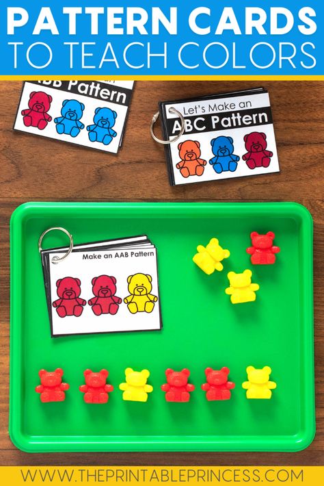 Pattern Card Activity Link N Learn Activity Cards, Patterns Activities Kindergarten, Chain Link Pattern Cards, Pre K Pattern Activity, Pattern Activities For Toddlers, Pattern Activity For Kindergarten, Patterns Activities Preschool, Colors In Kindergarten, Pattern Activities For Kindergarten