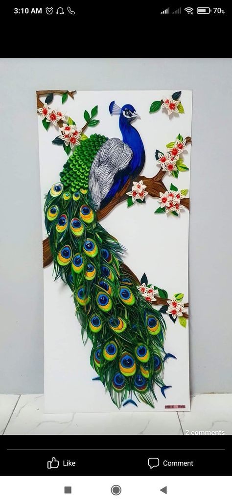 Peacock Quilling, Quilled Peacock, Quiling Paper Art, Quilling Butterfly, Peacock Crafts, Quilling Animals, Book Crafts Diy, Paper Quilling Patterns, Quilling Craft