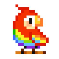 easy huge pixel art - Google Search Pixel Art Coloring, Retro Games Pixel, Parrot Craft, Lego Stickers, Parrots Art, Doodle Art Drawing, Cross Stitch Bookmarks, Minecraft Art, Color By Numbers