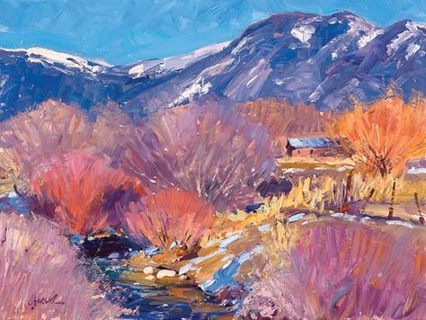 Walt Gonske, Lower Hondo Valley, oil, 18 x 24. Southwestern Art, Mexico Art, Impressionist Artists, Heritage Museum, Land Of Enchantment, American Painting, Southwest Art, California Art, Impressionism Art