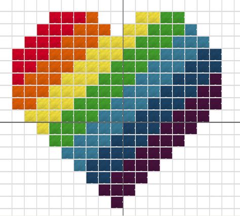 C2c Patterns, Heart Cross Stitch Pattern, Pixel Quilting, Pixel Grid, Heart Cross Stitch, Pride Event, Heart Quilt Pattern, Diy Bead Embroidery, Bead Embroidery Patterns