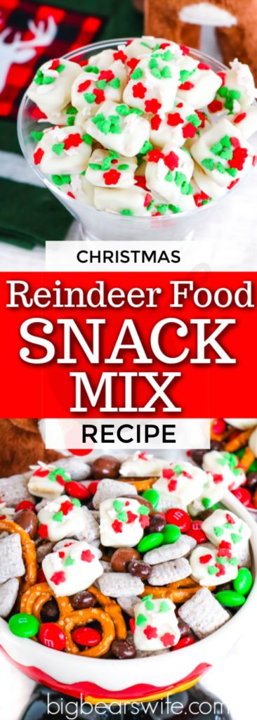 Reindeer Food Snack Mix is a festive trail mix with sweet and salty treats mixed together with homemade Reindeer Food bites! Christmas Snack Mix, Food Bites, Trail Mix Recipes, Cereal Snacks, Chex Mix Recipes, Salty Treats, Easy Christmas Treats, Christmas Sprinkles, Reindeer Food