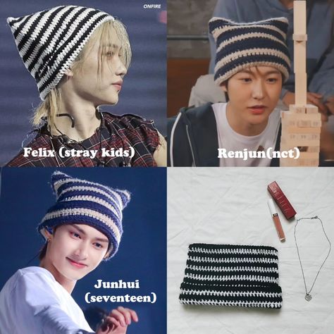 Price ~Rs399/- #felixskz #renjunnctdream #junhuiseventeen #explore #fyp #selling #aesthetic #beaniecrochet #handmadewithlove Selling Aesthetic, Kpop Crochet, Hat Aesthetic, Advanced Crochet, Crochet Clothing And Accessories, Diy Crochet Projects, Felix Stray Kids, Outfits With Hats, Crochet Beanie