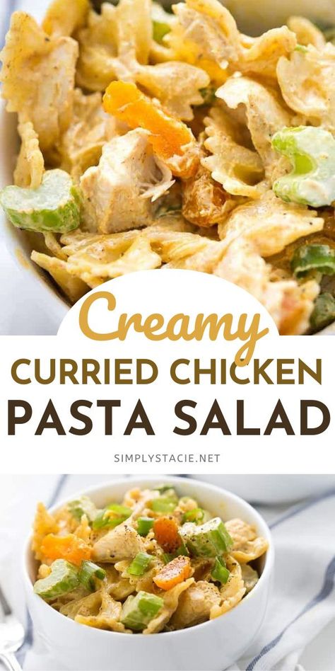 Curry Pasta Salad Recipes, Curry Chicken Pasta Salad, Curry Pasta Salad, Entertaining Meals, Cumin Recipes, Chicken Pasta Salad Recipes, Bruschetta Chicken Pasta, Celebration Food, Bowls Recipes