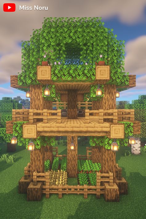 Minecraft how to build a treehouse tutorial Minecraft Houses Simple Easy, Easy Mc Houses, Mind Craft House Ideas, Minecraft Building Ideas For Beginners, Simple Minecraft House Tutorial, Minecraft Building Ideas Beginner, Minecraft House Treehouse, Treehouse Minecraft Ideas Easy, Minecraft For Beginners