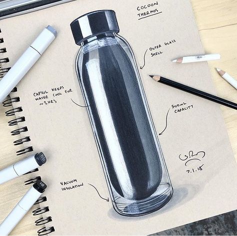 RotioOfficial on Instagram: “Insulated containers, perfect for those cold mornings. . Credit: @shapingelements . For more design, creativity and inspiration follow…” Creative Product Design Ideas, Object Sketching, Cork Design, Rendering Techniques, Design Sketching, Concept Art Tutorial, Geometric Shapes Art, Object Drawing, Industrial Design Sketch