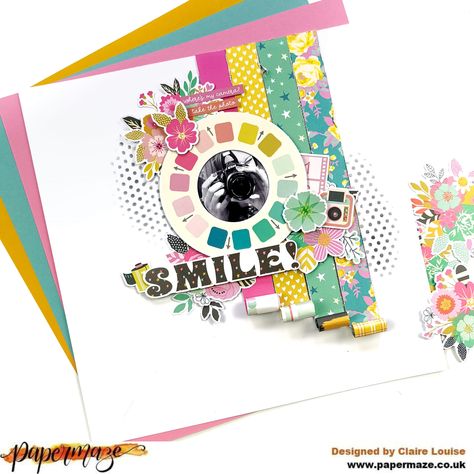 Scrap, Paper, Scissors: Simple Stories - True Colors - Smile! Scrapbook Yearbook, Simple Stories Scrapbooking, Garden Layouts, Cute Scrapbooks, Things Photography, Disney Scrapbooking Layouts, Craft Techniques, Simple Scrapbook, Scrapbook Layout Sketches