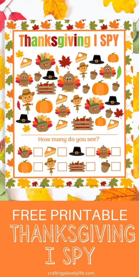 This Thanksgiving I Spy Free Printable is such a fun activity to do this year to celebrate Thanksgiving! Your kids will have a blast finding and counting all of the hidden Thanksgiving pictures! #thanksgivingcrafts #activitiesforkids #thanksgiving #ISpy#freeprintable #thanksgivingcraftforkids #happythanksgiving Free Printable Thanksgiving Placemats, I Spy Free Printable, Printable Thanksgiving Placemats, Thanksgiving I Spy, Thanksgiving Alphabet, Thanksgiving Word Search, Free Printable Thanksgiving, Free Thanksgiving Printables, Thanksgiving Placemats