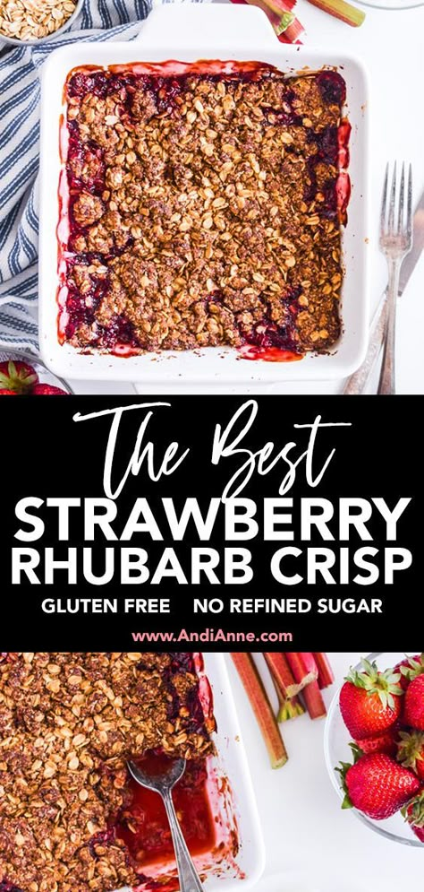 Gluten Free Crumble, Strawberry Rhubarb Recipes, Rhubarb Recipes Crisp, Strawberry Rhubarb Crumble, Strawberry Crisp, Strawberry Rhubarb Crisp, Rhubarb Desserts, Rhubarb Crisp, Rhubarb Crumble